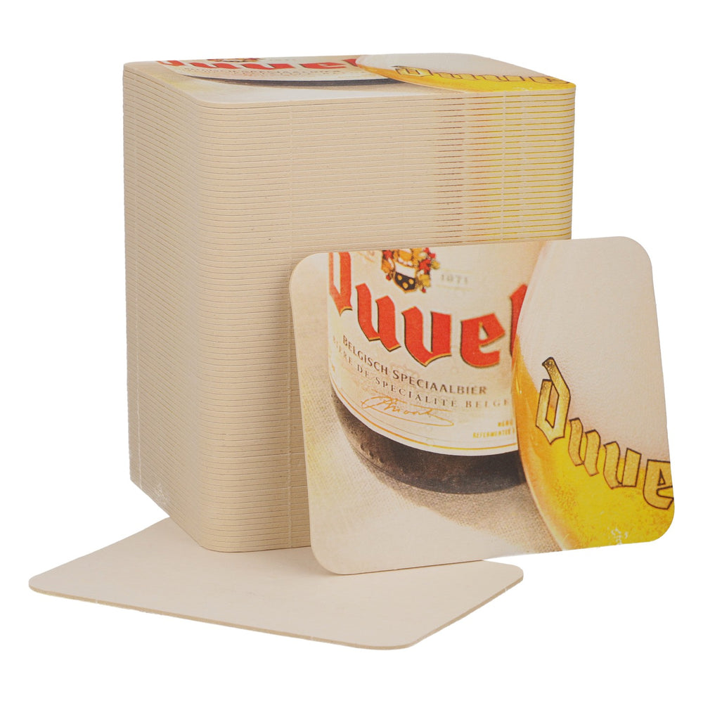 80x Duvel beer coasters, glass coasters, bar accessories, 11.5x9 cm