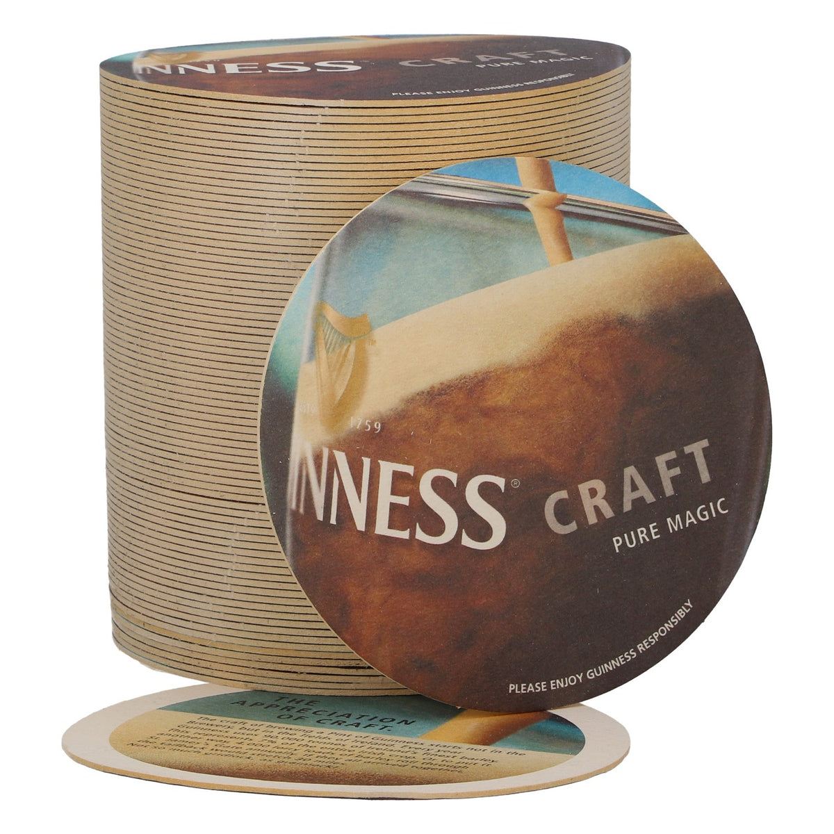 80 Guinness Beer Coasters, Ø 10.5 cm, "Craft"