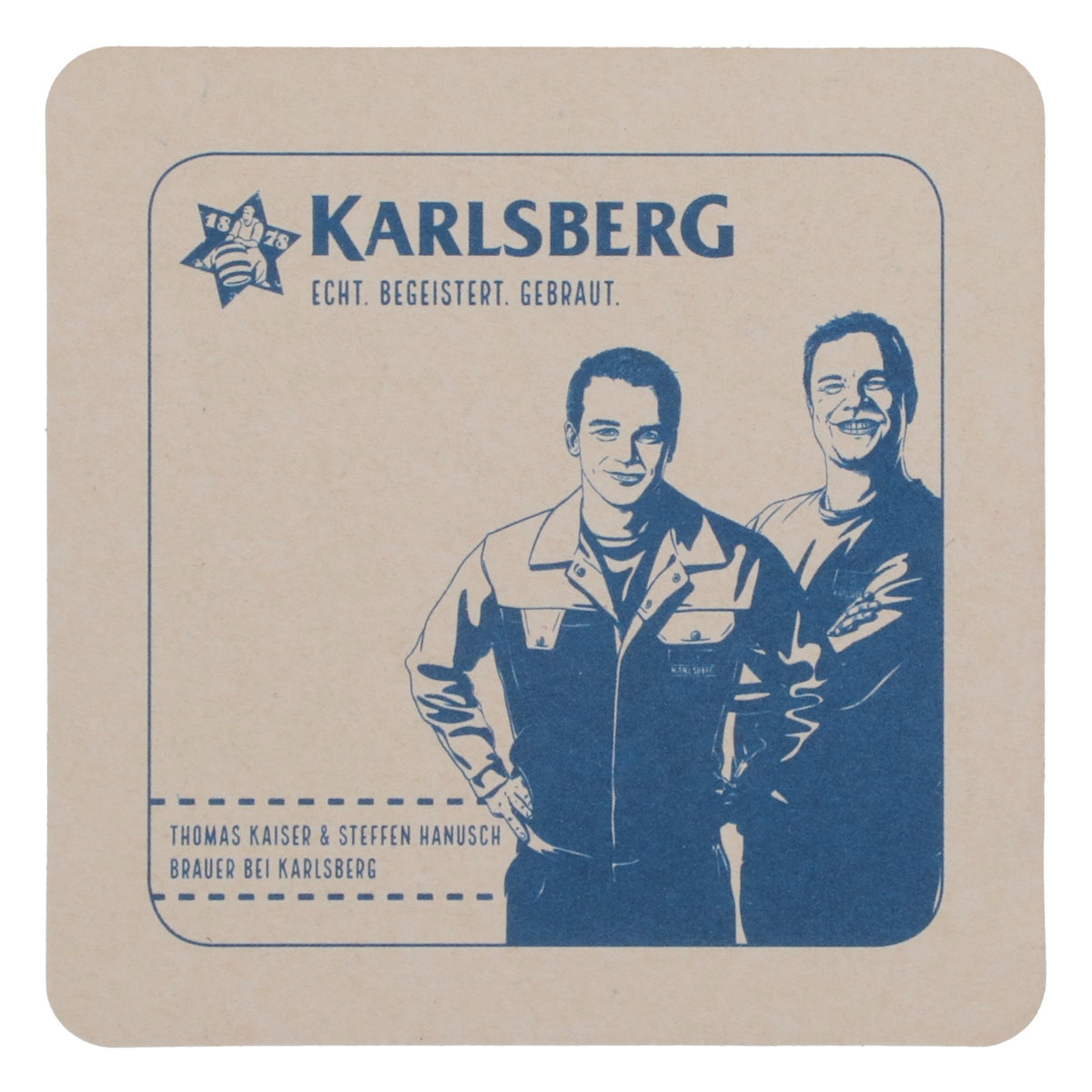 80 Karlsberg beer coasters, glass coasters, bar accessories, blue logo – View 3