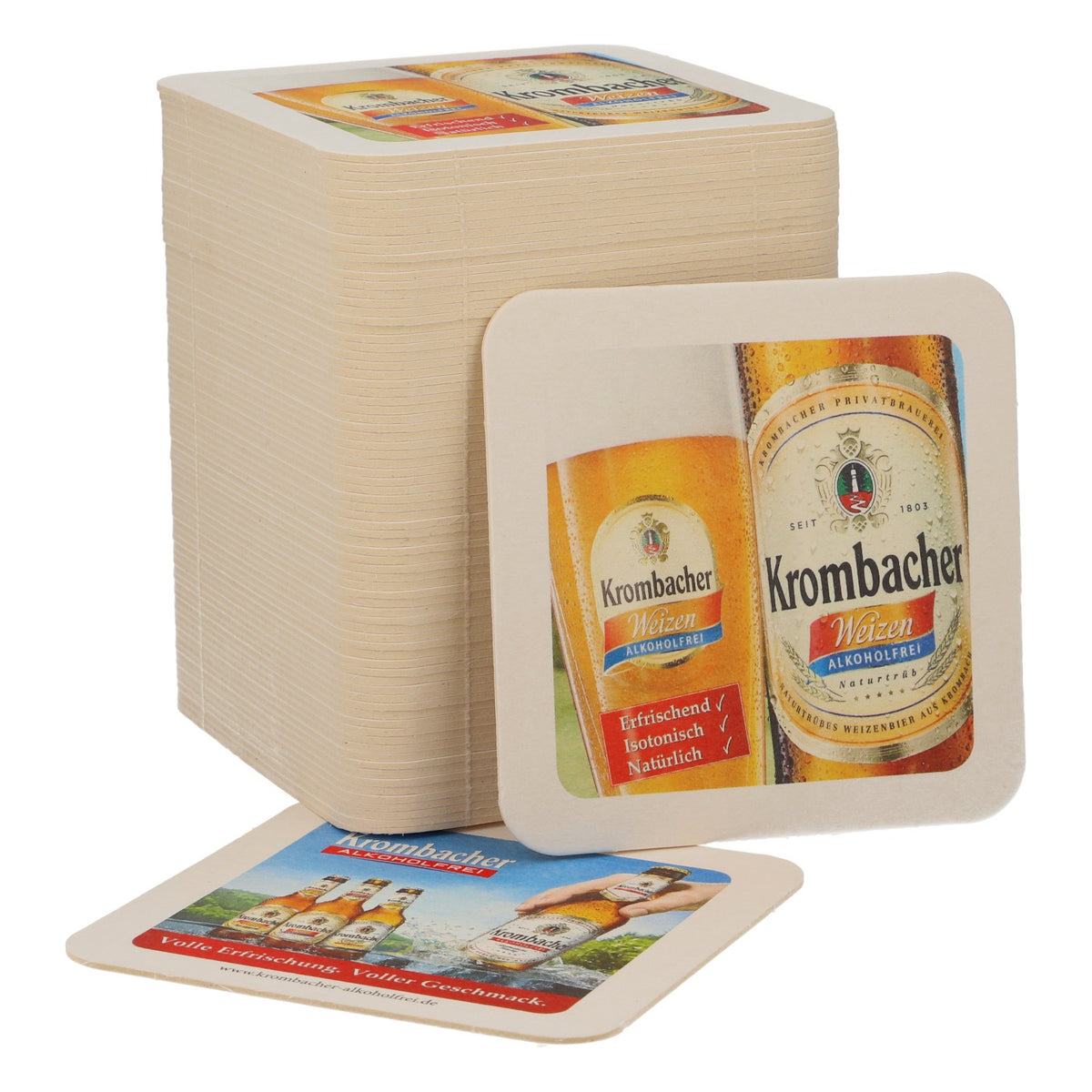 80x Krombacher Beer Coasters Glass Coasters Bar Accessories Wheat Non-Alcoholic