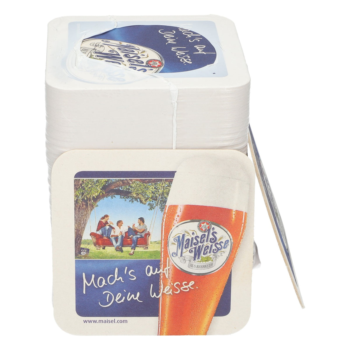 80x Maisels Weisse coasters 9x9 cm drip protection glasses bottles – View 2