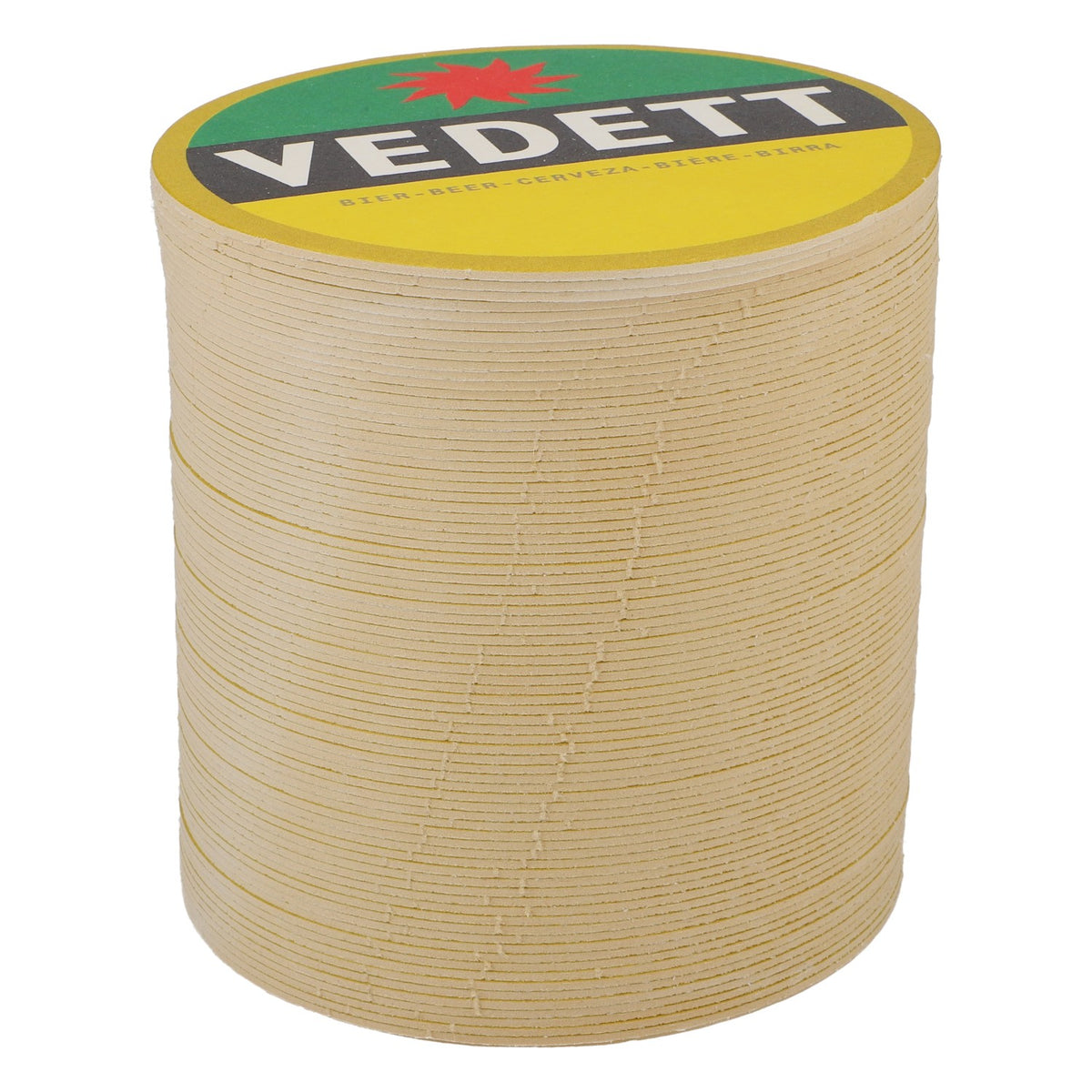 80x Vedett beer coasters Glass coasters Green/black/yellow – View 2