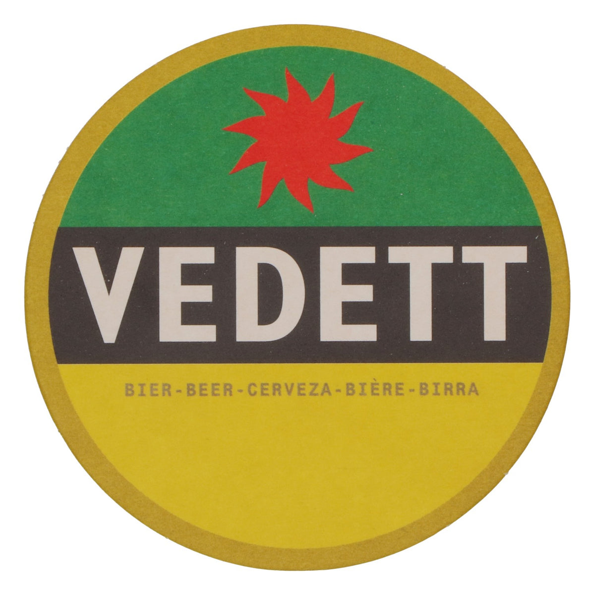 80x Vedett beer coasters Glass coasters Green/black/yellow – View 3