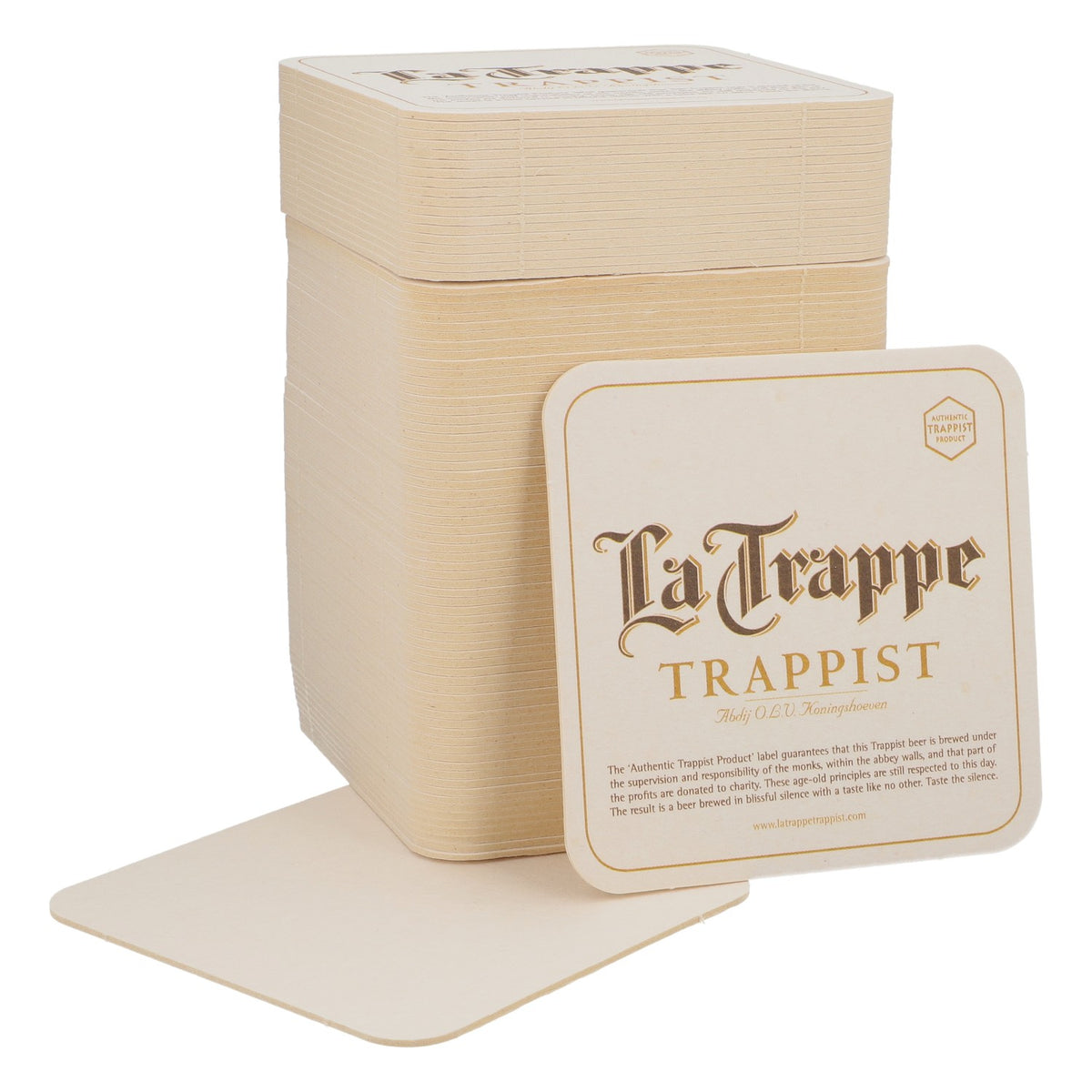 85x La Trappe beer coasters, glass coasters, lids, 9x9 cm