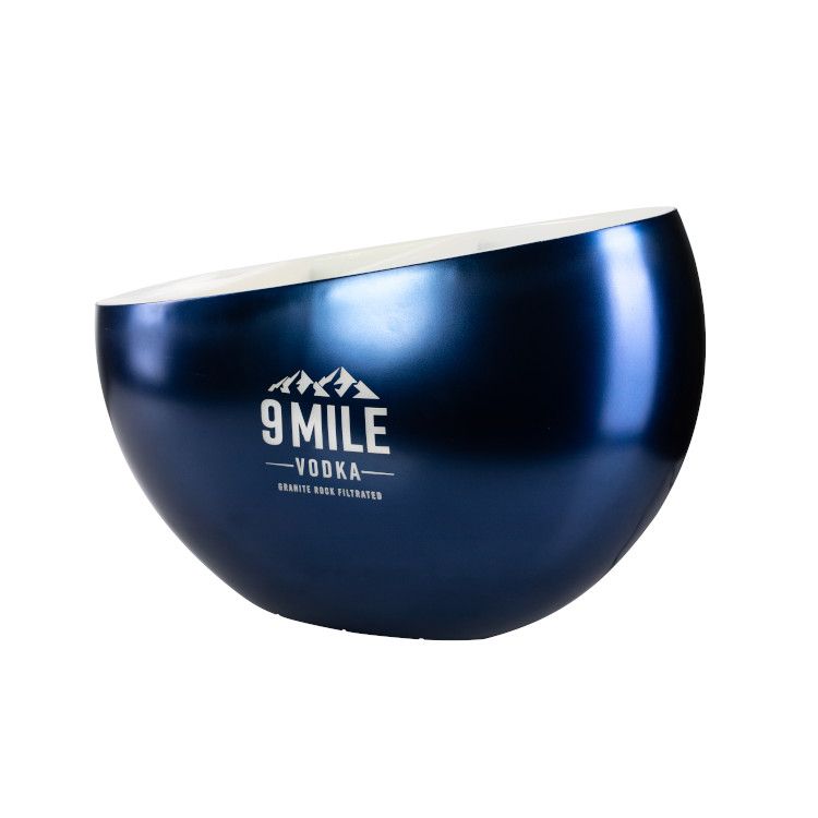 9 Mile Bottle Cooler LED Matt Blue Serving Tool Branding Ice Drinks Club Bar