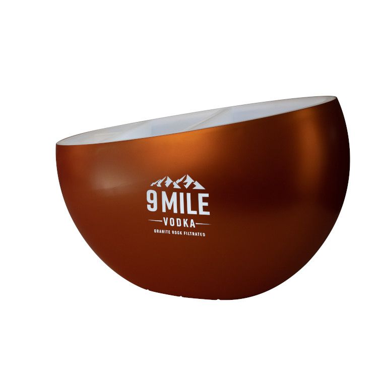9 Mile Bottle Cooler LED Matt Copper Serving Tool Branding Ice Drinks Club