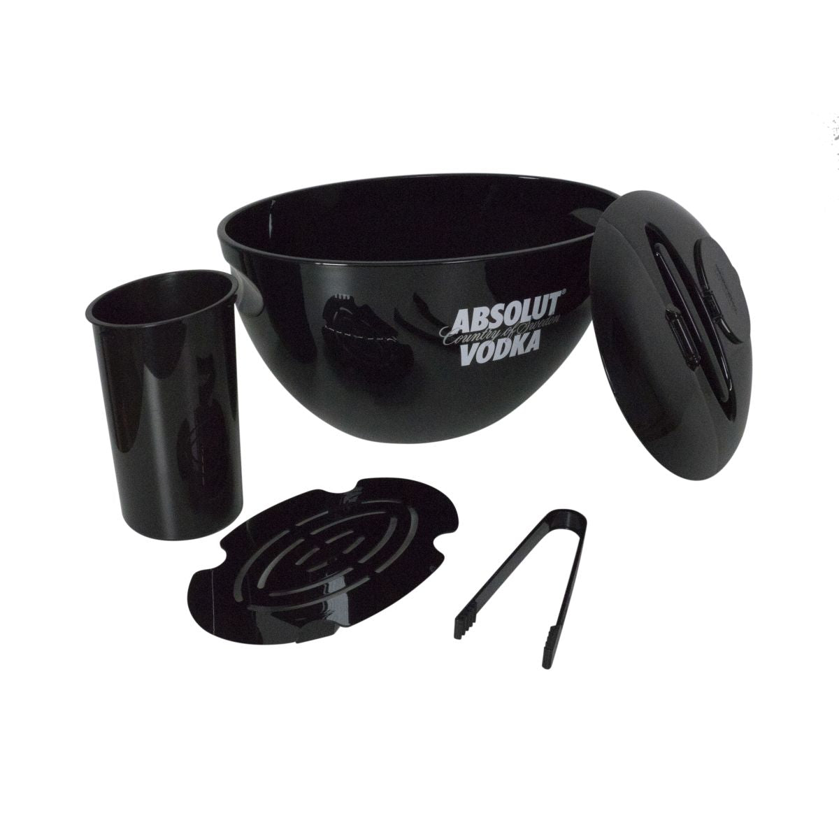 Absolut bottle cooler Beverage cooler Ice box Lid Ice tongs Ice cube tray – View 3