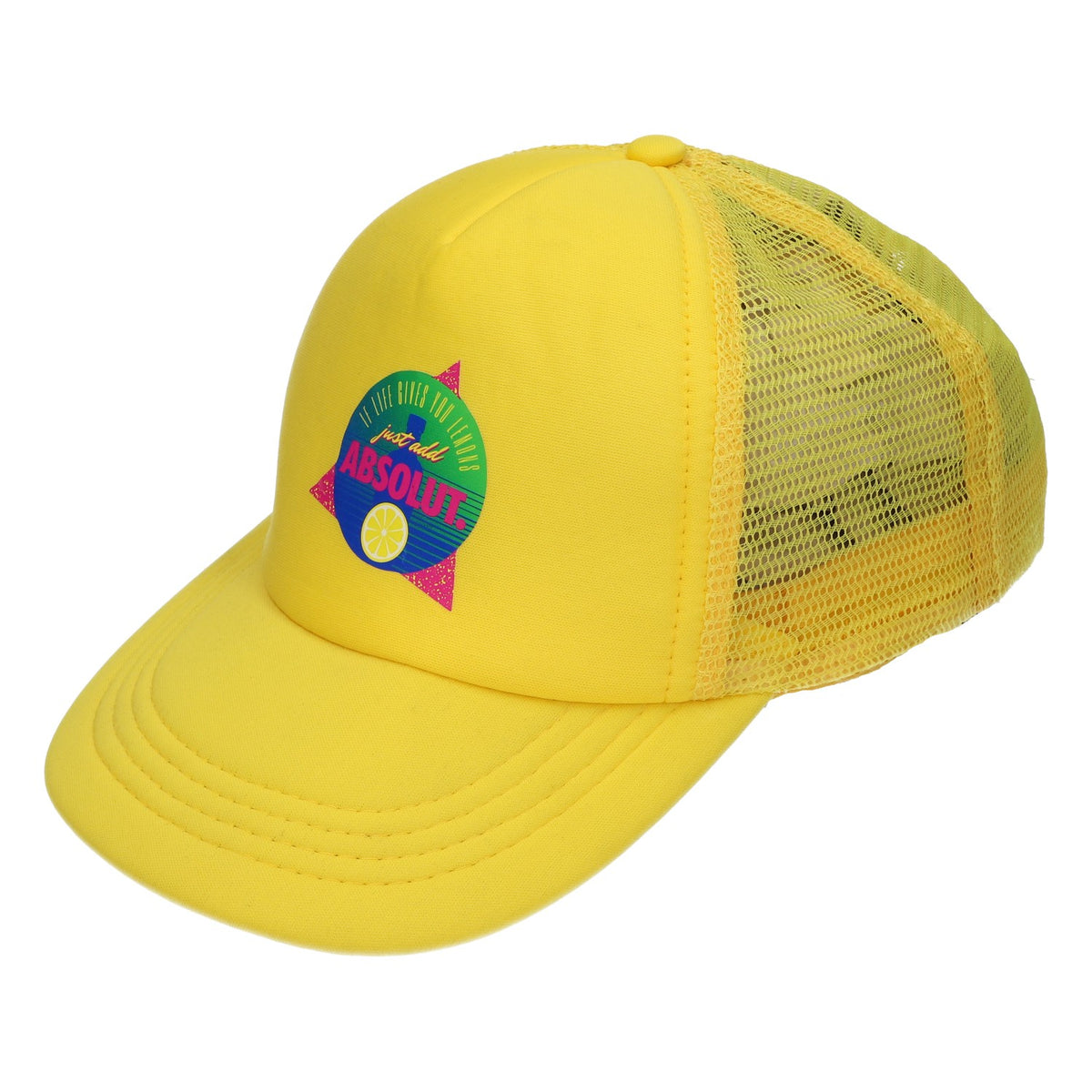Absolute Cap Yellow Snapback Baseball Cap Adjustable Size Unisex Trucker