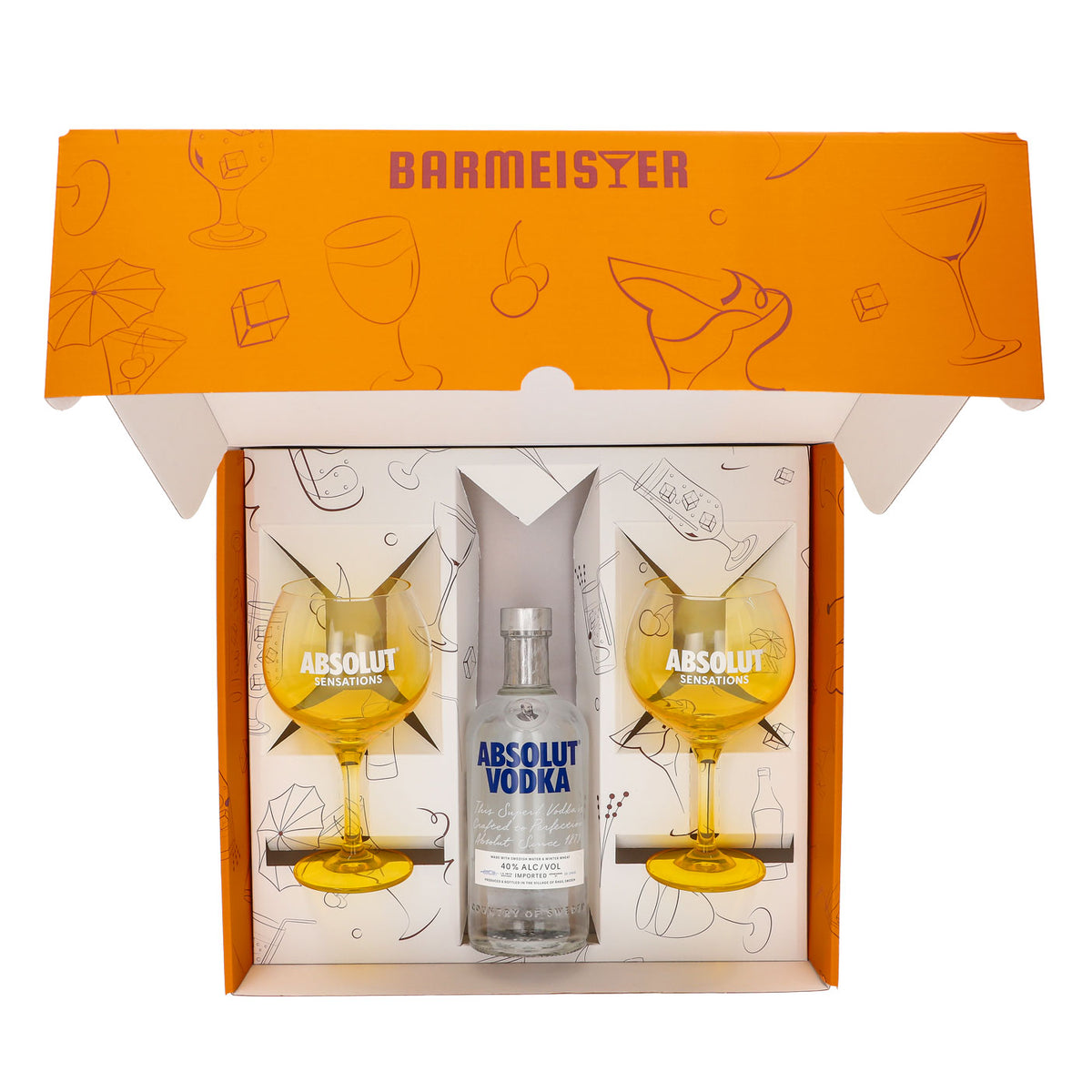 Absolut Vodka Geschenkset 0,7l Flasche 40 % Vol. + Ballongläser Sensation–Orange – Ansicht 5