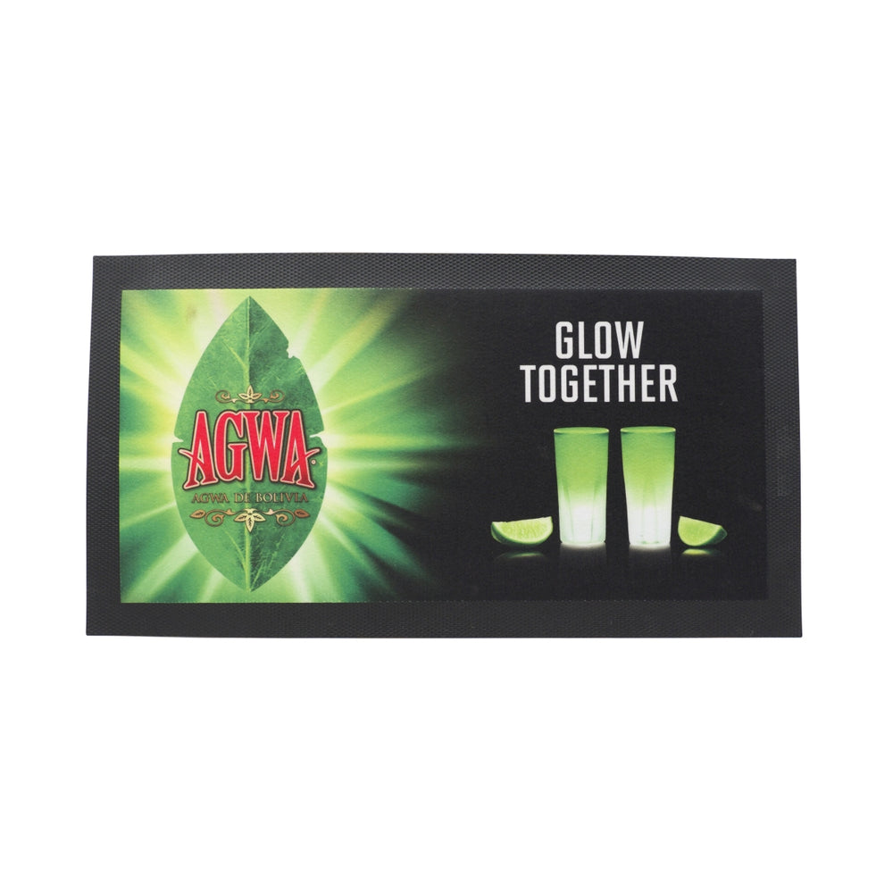 Agwa de Bolivia Bar Mat 43x23cm Glow Together Glasses Runner Drip Mat Rubber