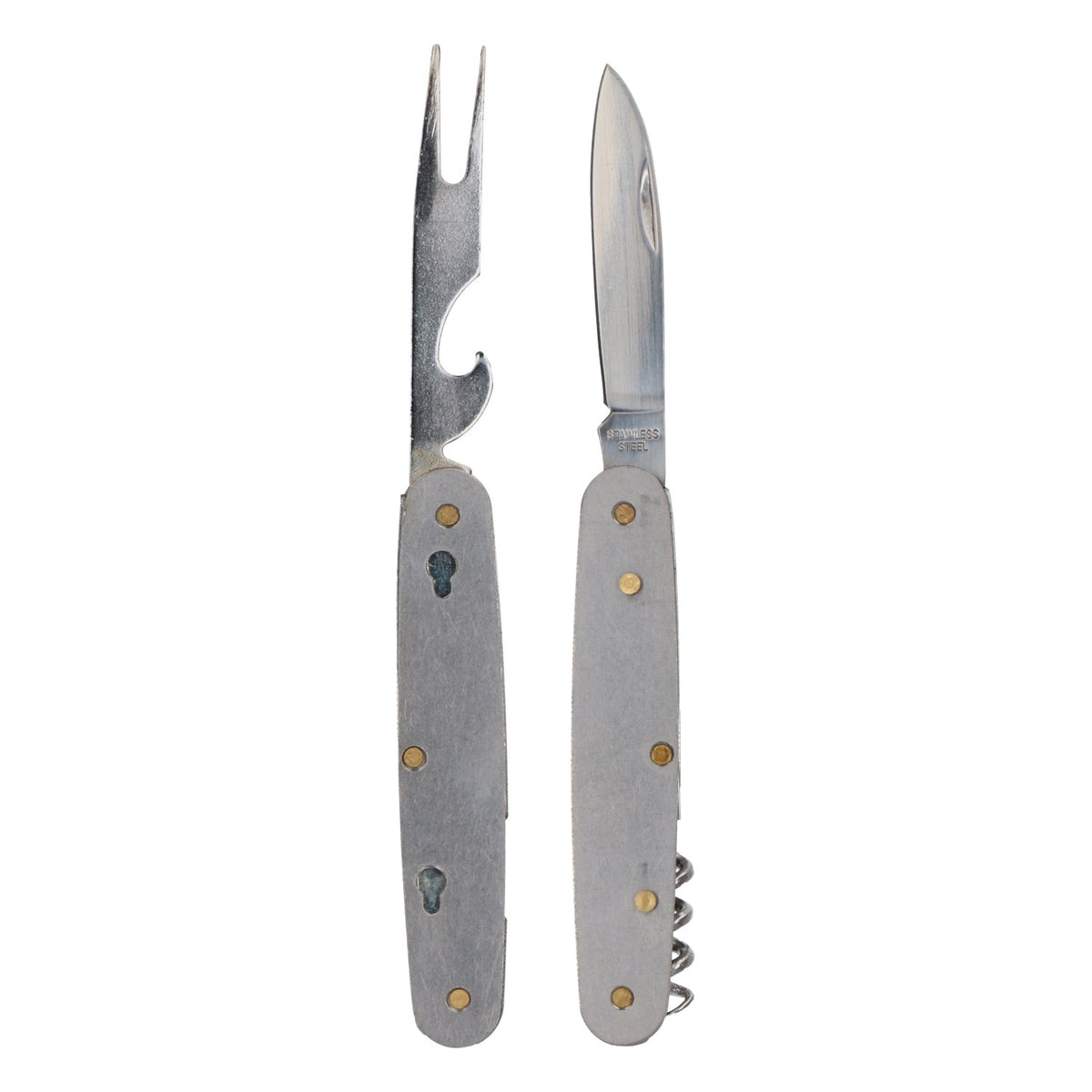 Ahornberger Beer Pocket Knife with Fork and Corkscrew—Stainless Steel Outdoor Knife – View 5