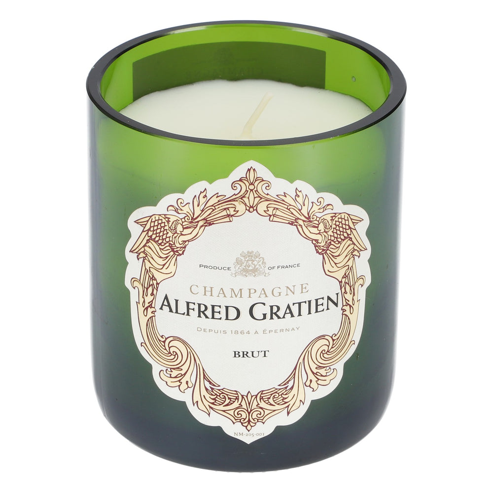 Alfred Gratien Champagne Candle in Green Glass Design by Bubbles