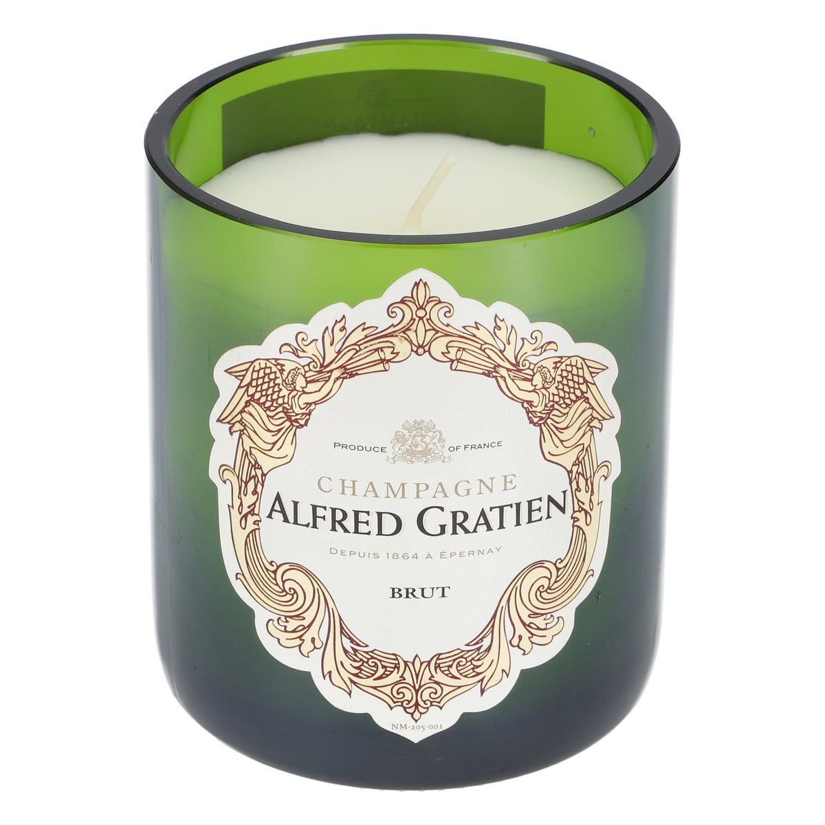 Alfred Gratien Champagne Candle in Green Glass Design by Bubbles