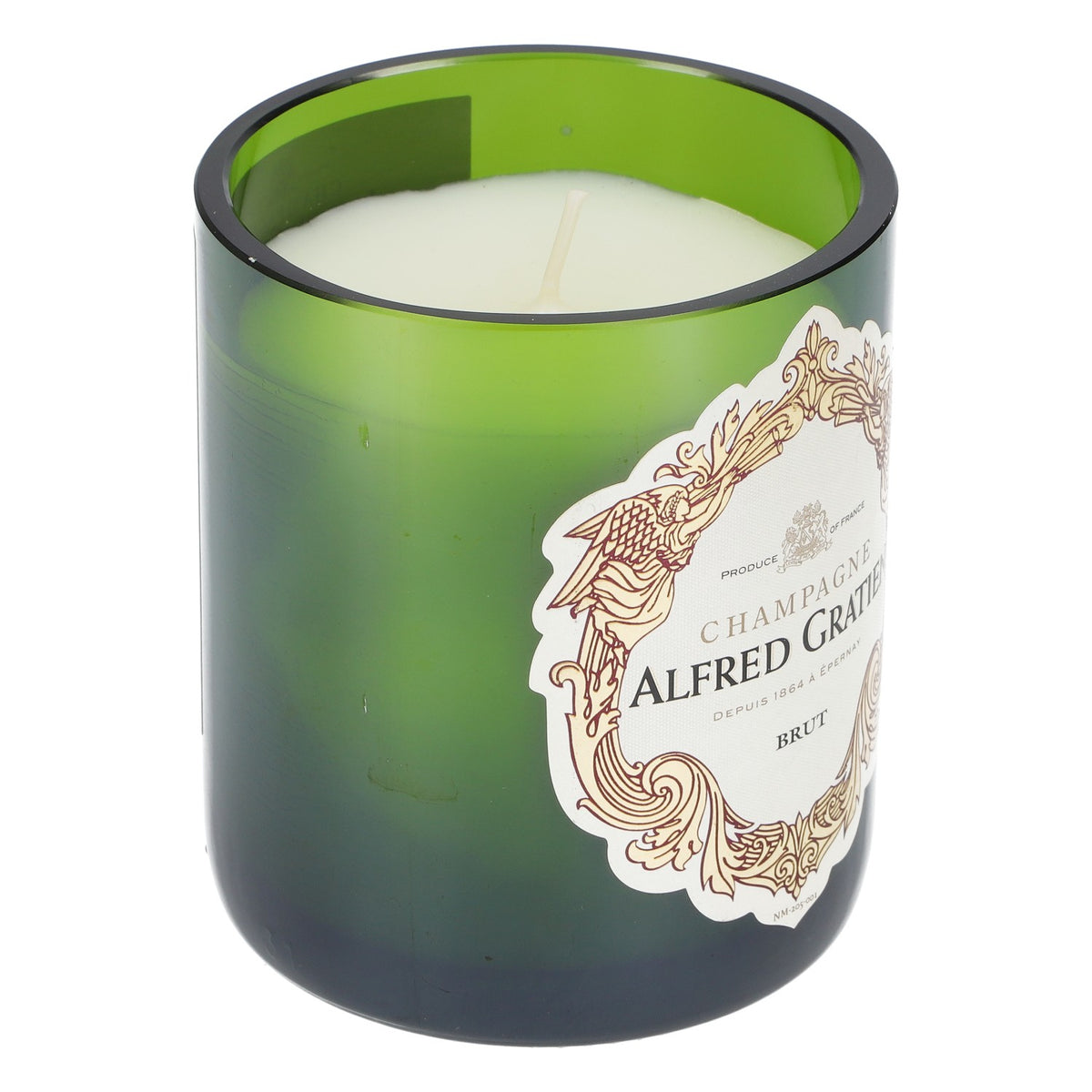 Alfred Gratien Champagne Candle in Green Glass Design by Bubbles – View 2