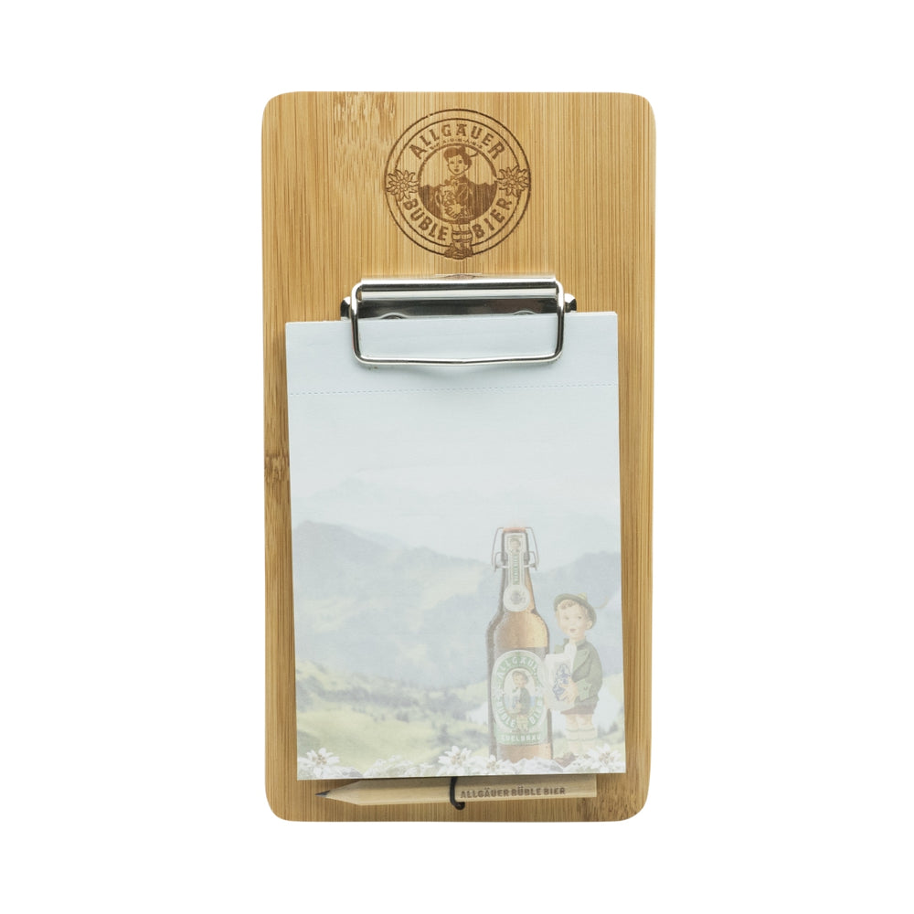 Algäuer Büble Beer Magnet Notepad Paper Pen Shopping Bar Kitchen Helper Wood
