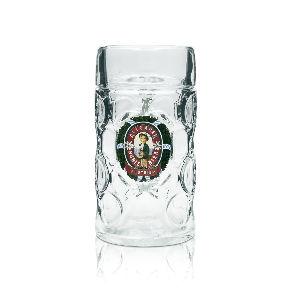 6x Allgäu Büble 1L beer mug "Festbier" tankard Seidel mugs glasses relief – View 2