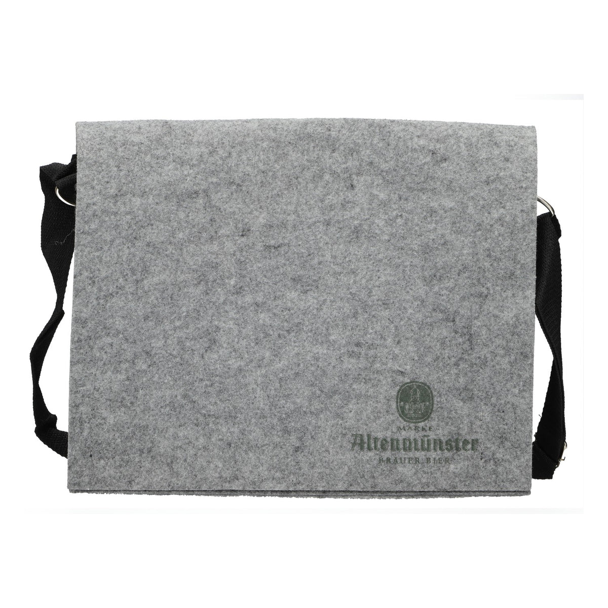 Altenmünster Beer Bag, Felt, Gray with Green Logo, Shoulder Bag – View 2