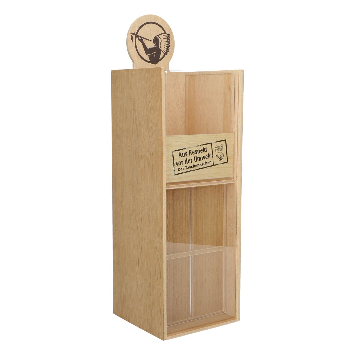 American Spirit Cigarettes Counter Display Storage Box with Slider Wood – View 2