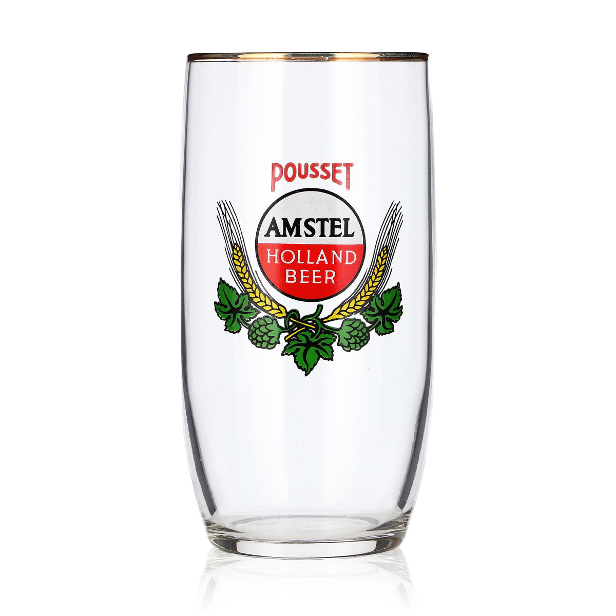 Amstel Holland Beer Glasses, Set of 6, 0.29 L, Vintage Gold Rim, Rare Collector's Glass – View 3