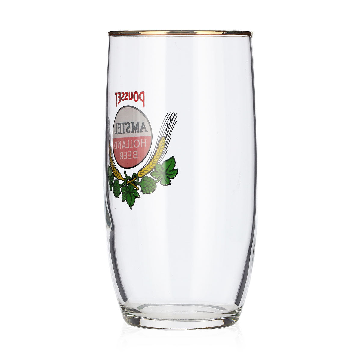 Amstel Holland Beer Glasses, Set of 6, 0.29 L, Vintage Gold Rim, Rare Collector's Glass – View 5