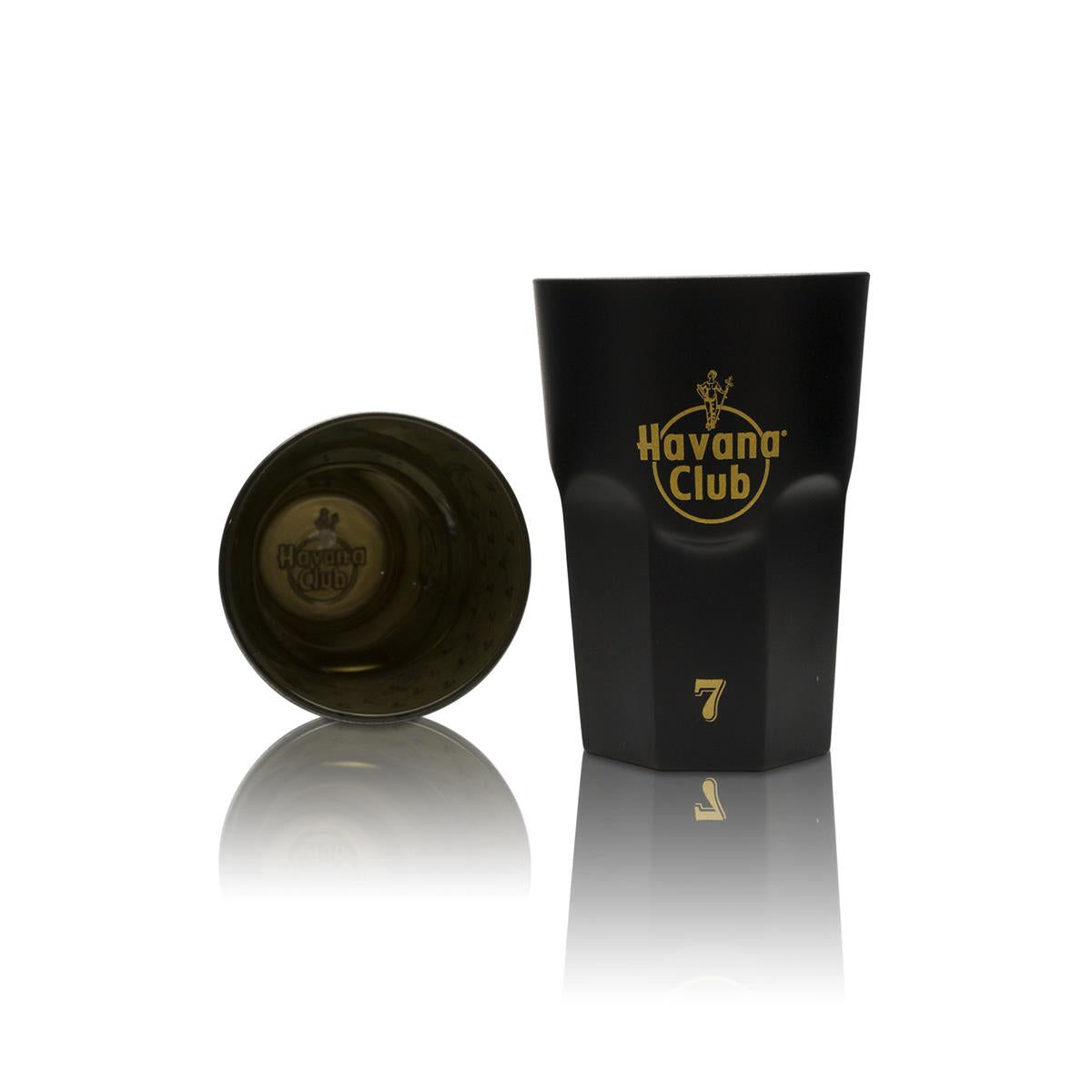 AMZ + eBay 2 of 1 Havana Rum glass long drink black gold 7 Anos new – View 2