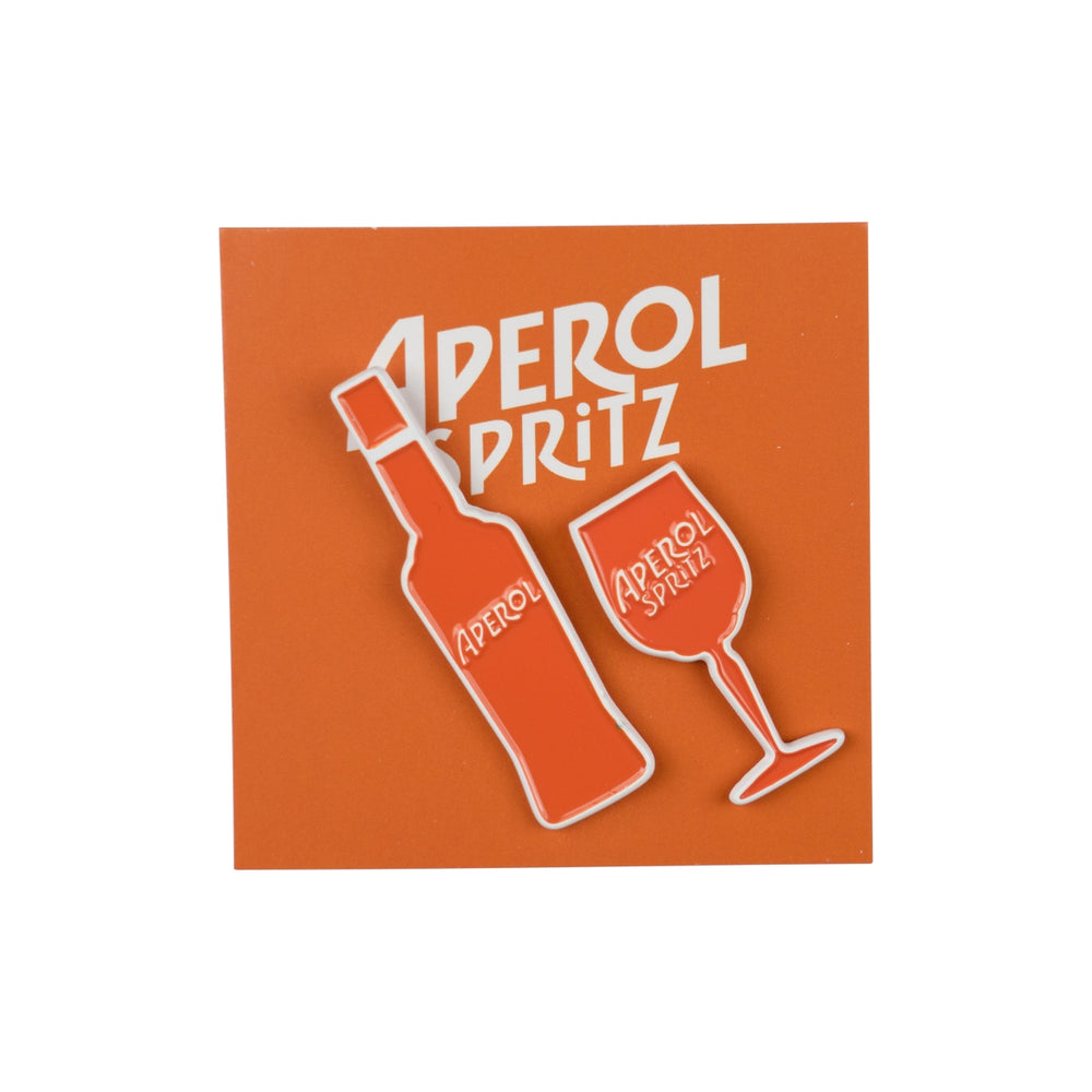 Aperol Spritz Pin Badges 1x Bottle 1x Glass Iconic Accessory Jewelry