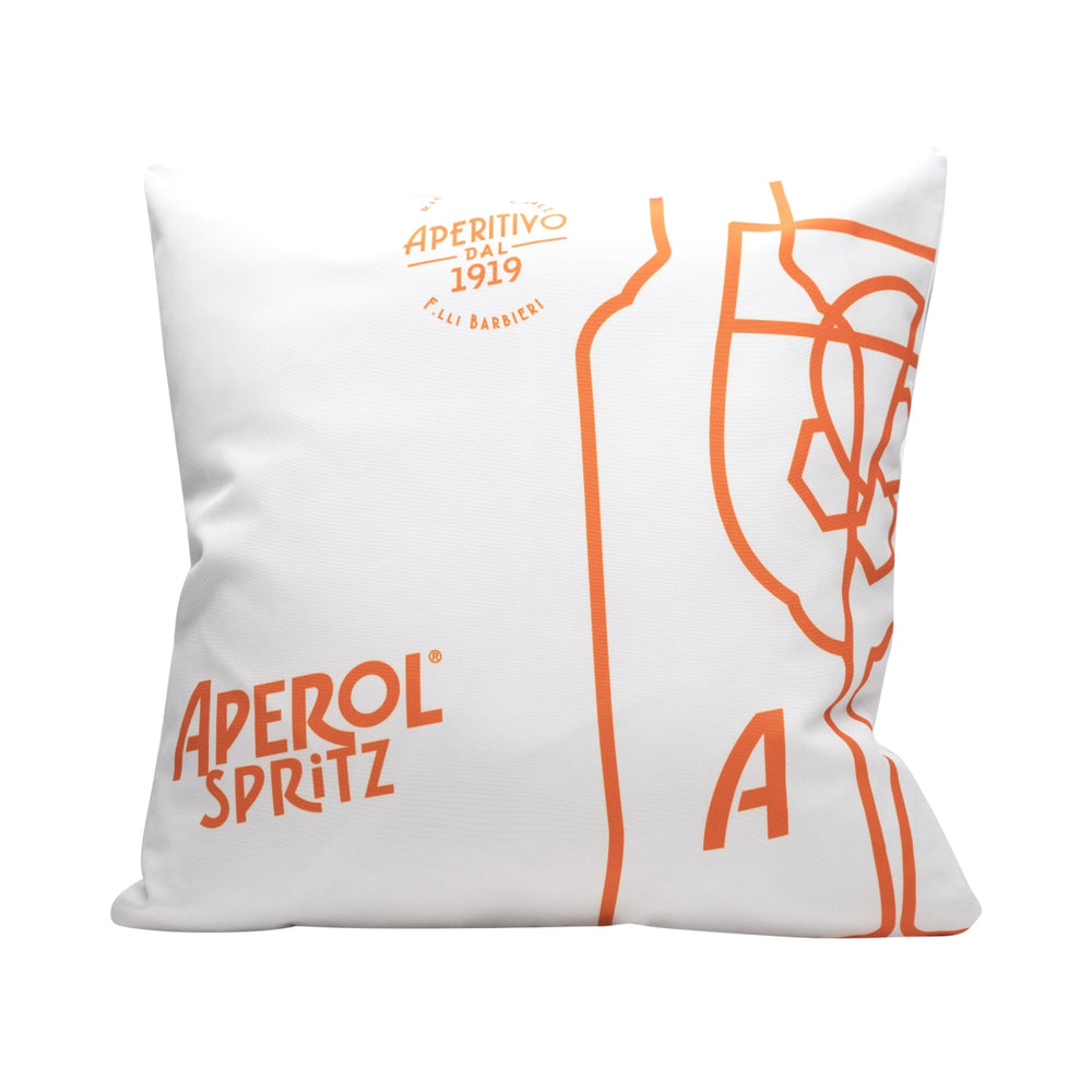Aperol Spritz cushion, white, Aperitivo 1919, 40x40, outdoor decoration, lounge sofa, living room