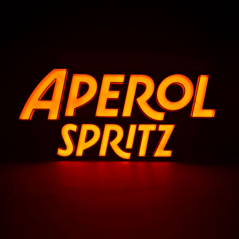 Aperol Spritz LED illuminated sign Orange wall aperitif sign