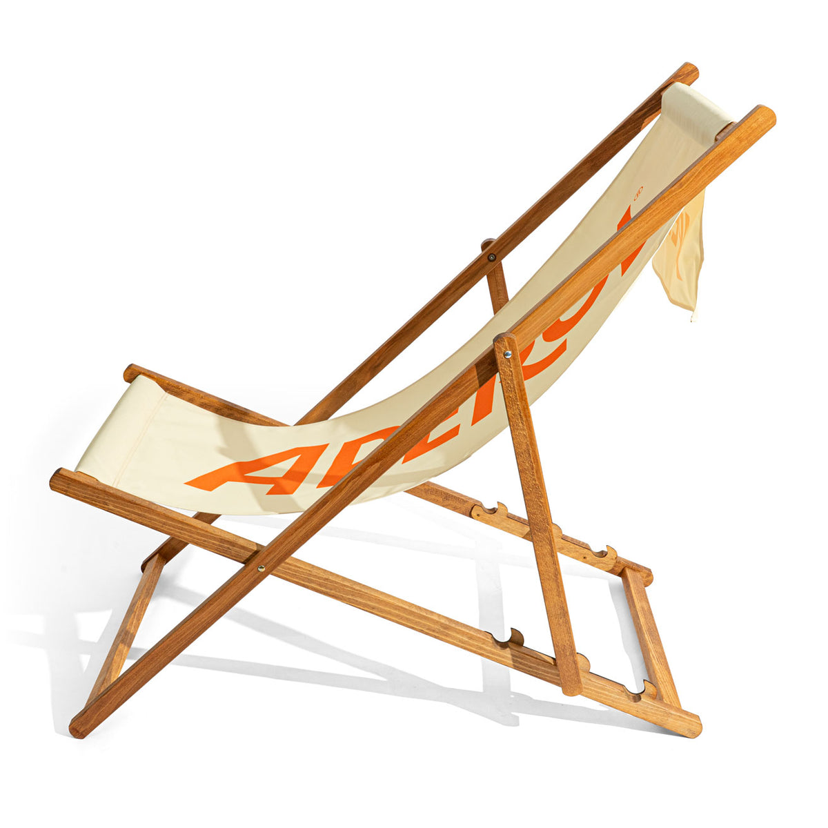 Aperol Spritz Deck Chair Beach Chair Patio Chair White Wood Frame Lettering Liqueur – View 3