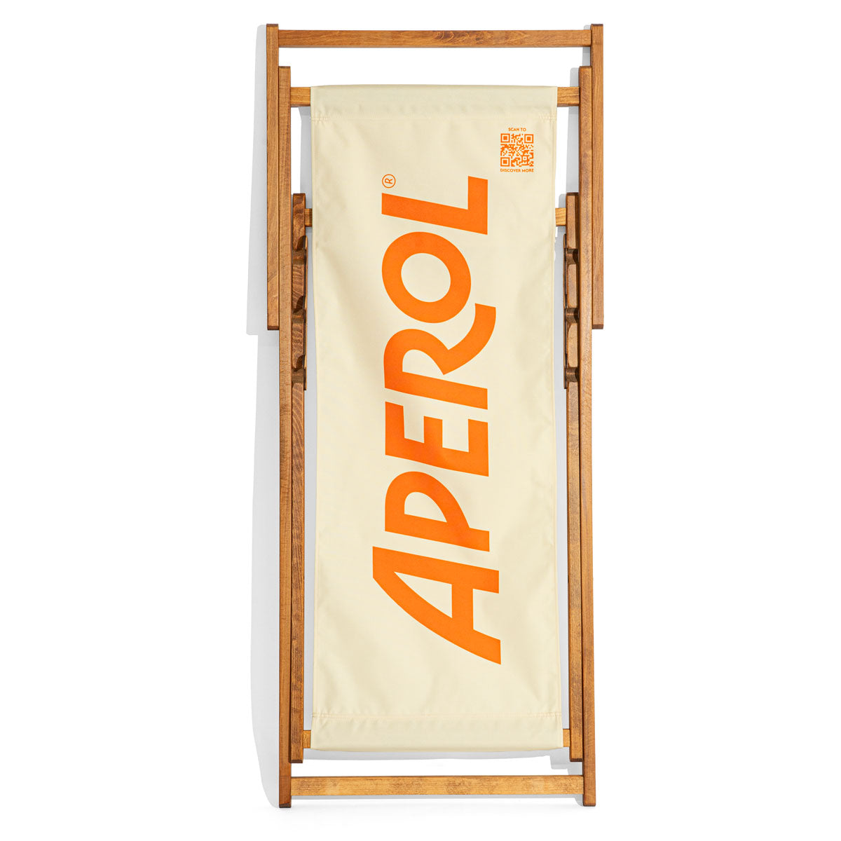 Aperol Spritz Deck Chair Beach Chair Patio Chair White Wood Frame Lettering Liqueur – View 6