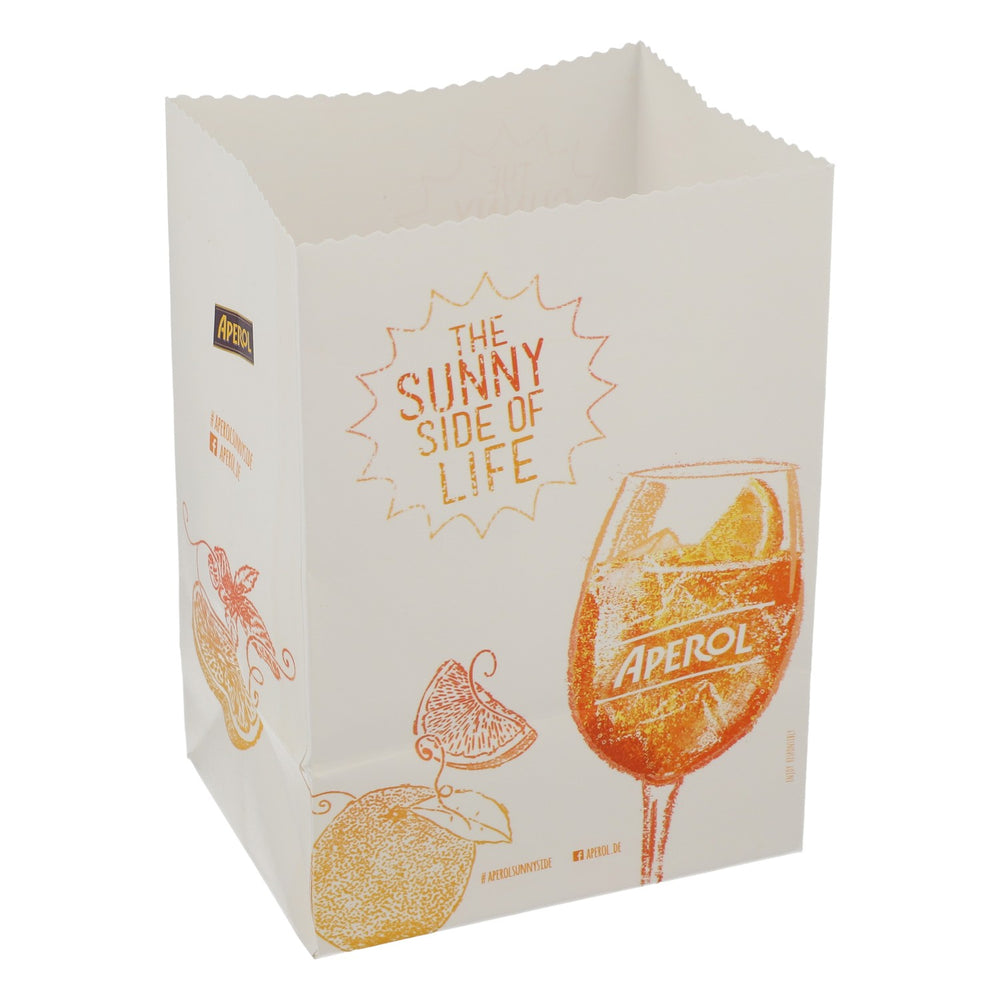 Aperol Spritz liqueur paper bag tea light holder candle holder "The sunny side of life"
