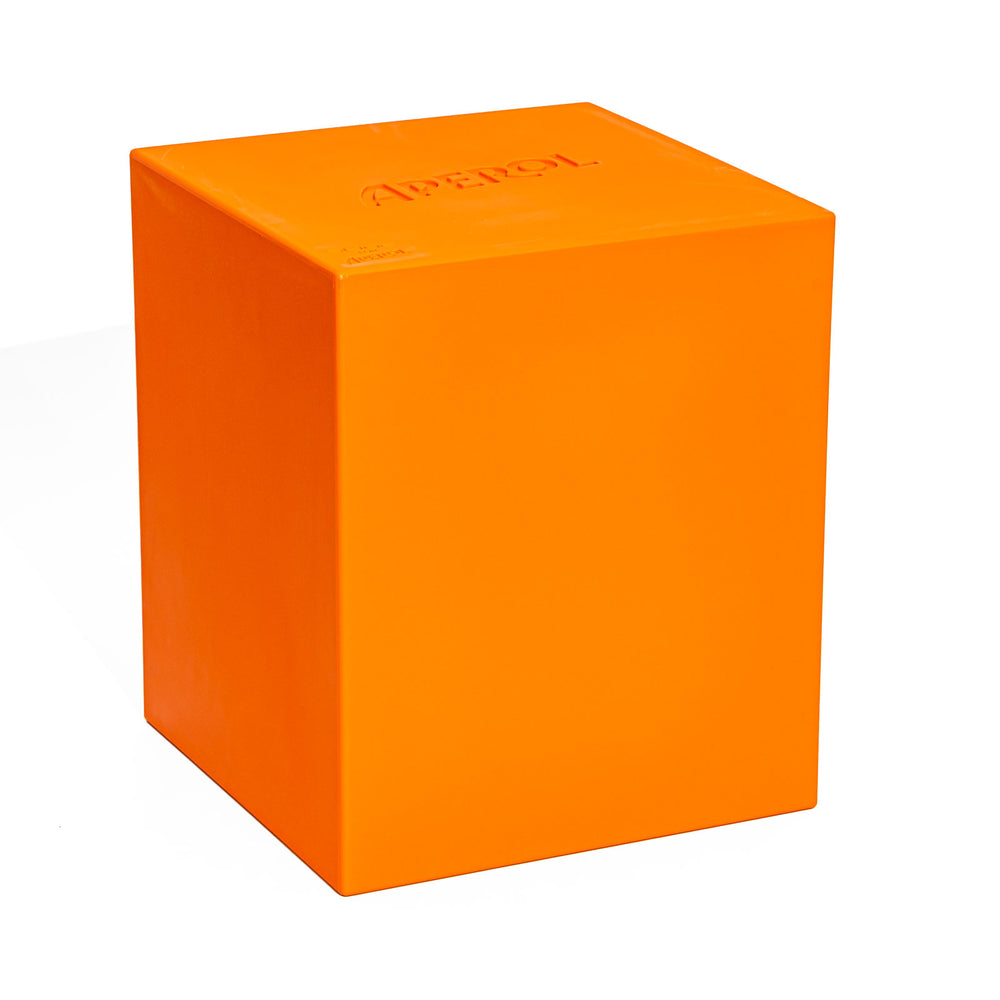 Aperol Spritz Liqueur Stool, 37.5 x 37.5 x 44.5 cm, Slide Design Seat Box