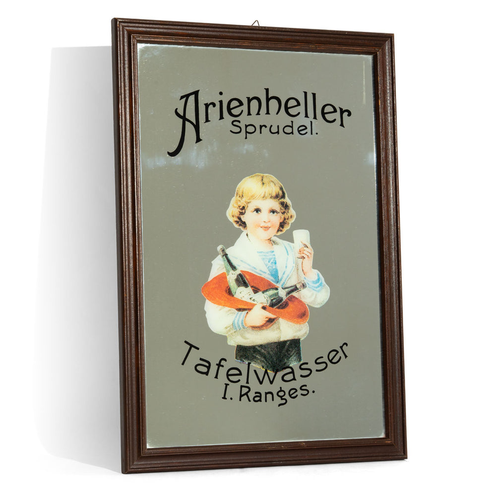 Arienheller water mirror, decorative mirror, bar accessories, wall decoration, brown frame