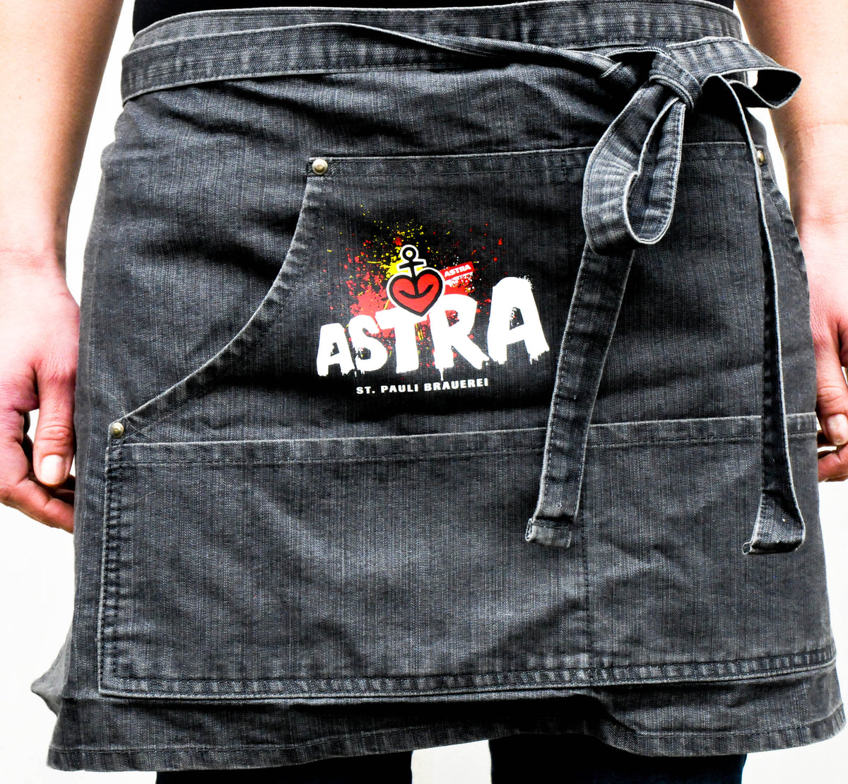 Astra Beer Denim Grill Apron Serving Apron Denim  Short Version – View 2