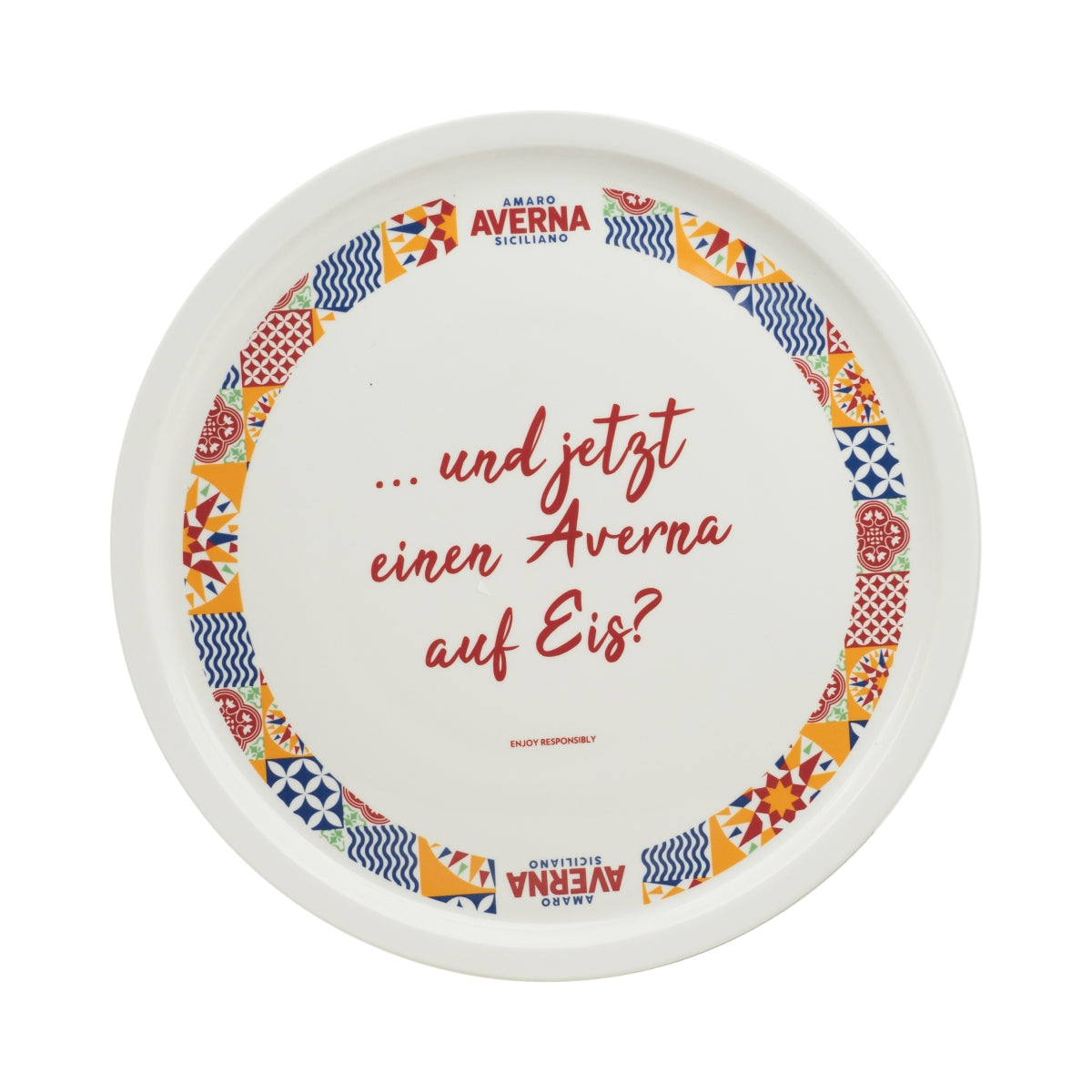 Averna Amaro Plate Ø31cm Pizza Pasta Italy Porcelain Mosaic Gastro Ice Cream Parlor