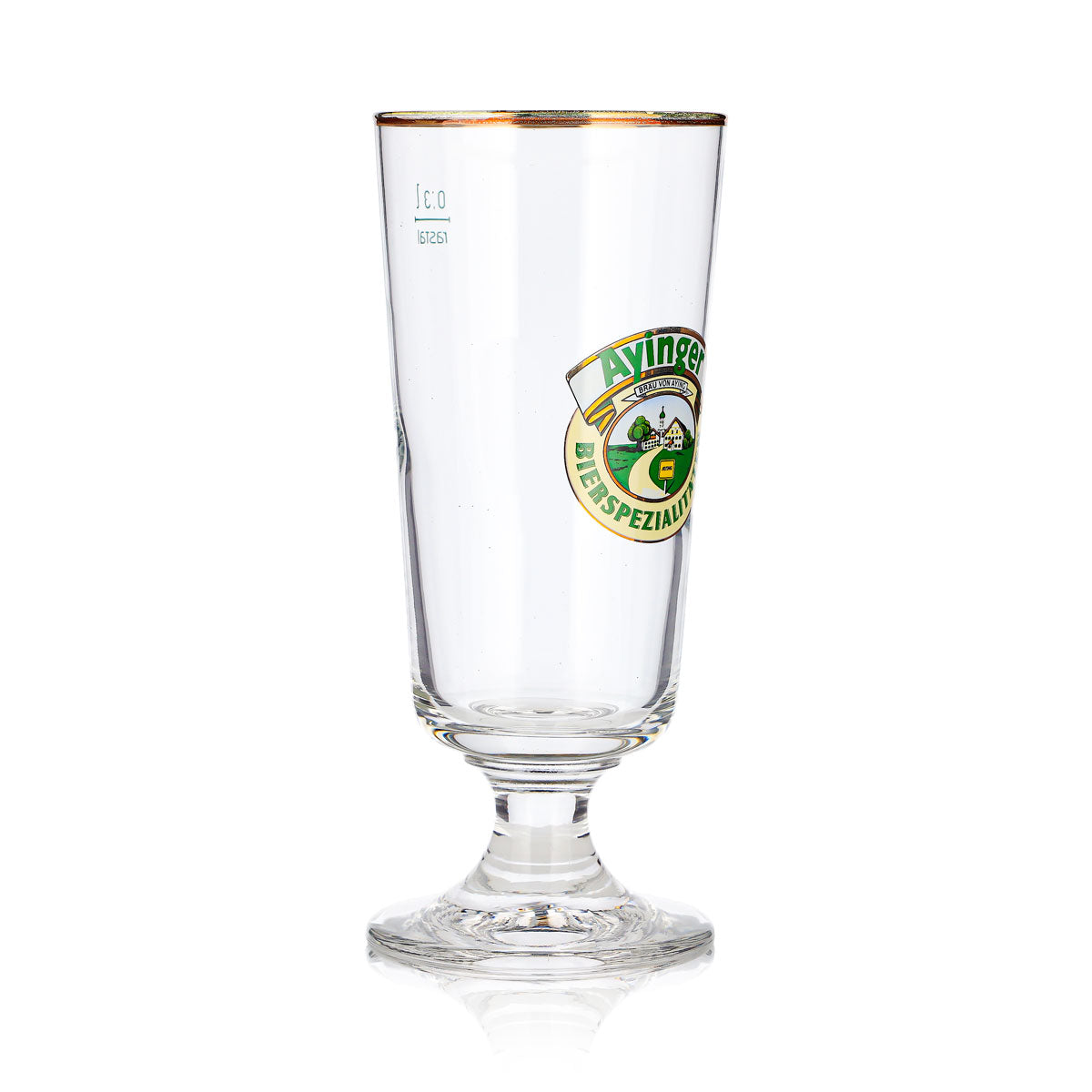 Ayinger Beer Glass, 0.3 L, Goblet, Gold Rim, Rastal – View 3
