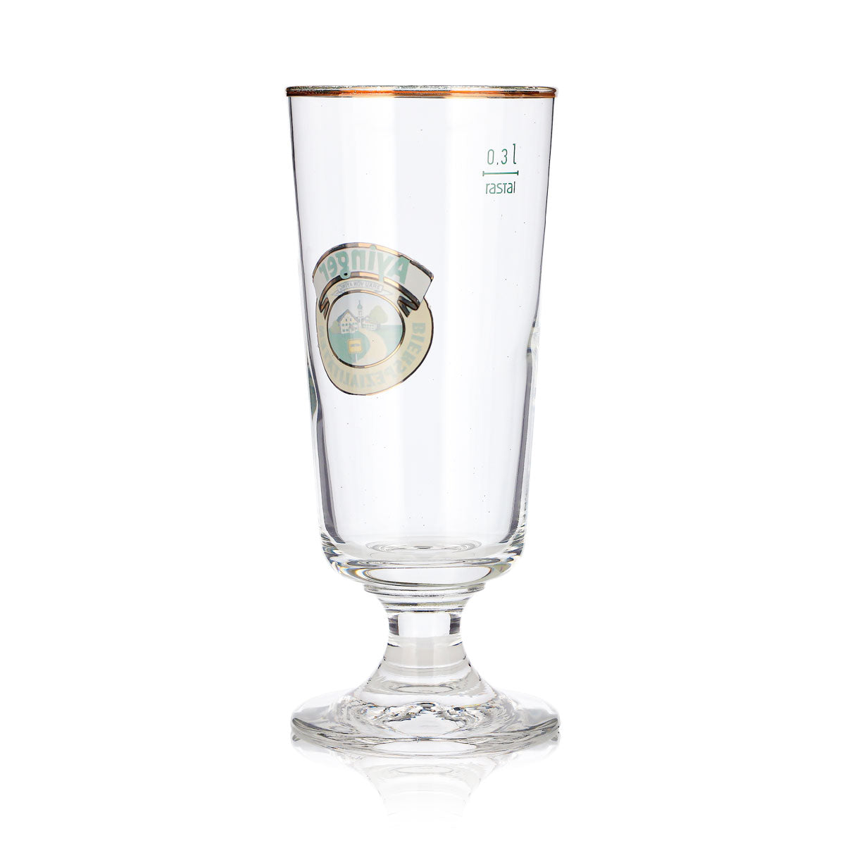 Ayinger Beer Glass, 0.3 L, Goblet, Gold Rim, Rastal – View 4