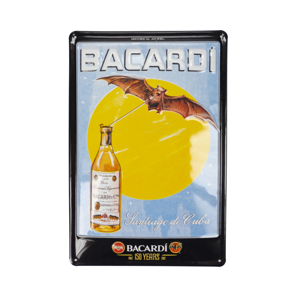 Bacardi tin sign wall decoration 30x20 cm Santiago de Cuba merchandise advertising