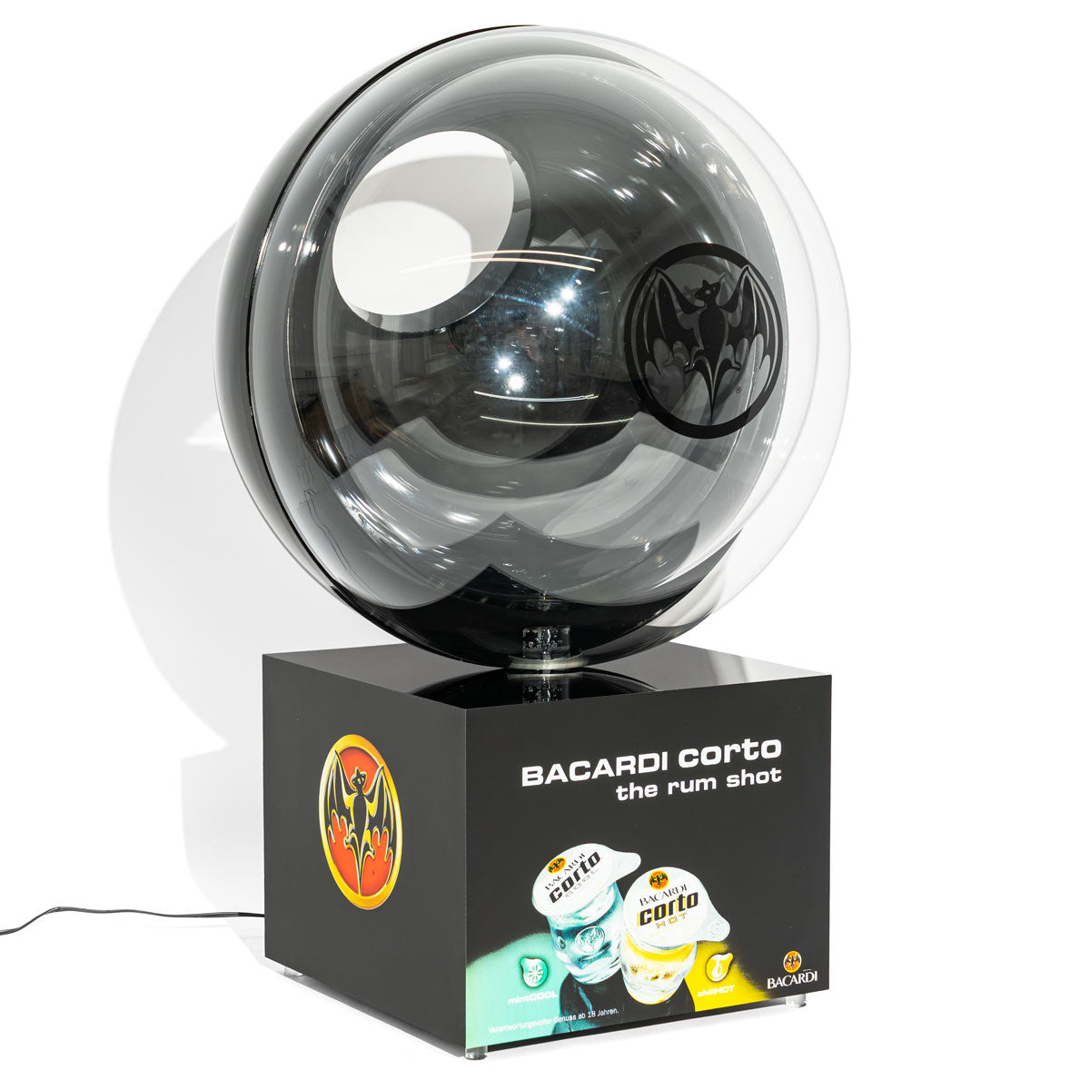 Bacardi Corto the Rum LED ice cube ball/drink ball with tap, used.