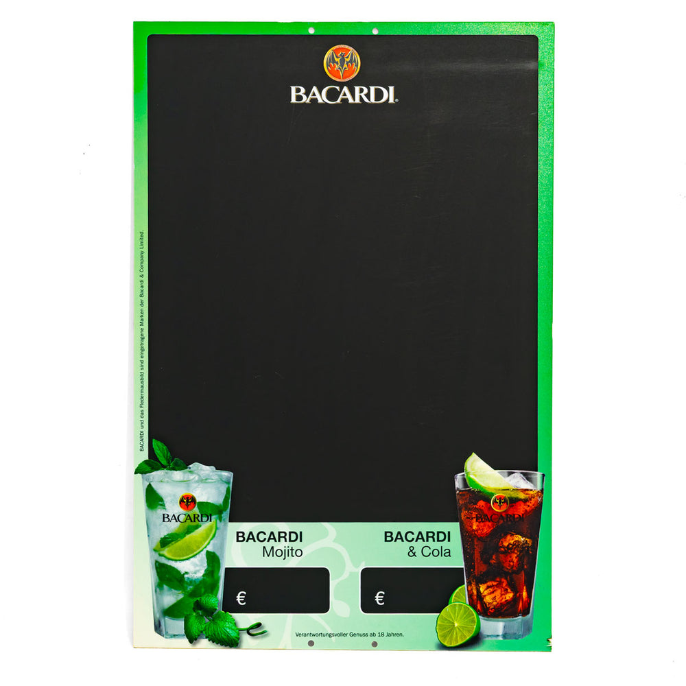 Bacardi Rum Chalkboard Writing Board Wall Decoration  60x40cm green border