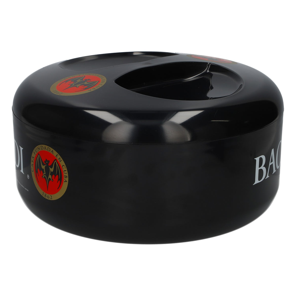 Bacardi Rum Cooler Bottle Cooler with Bat Logo, Casa Fundada 1862, New, Black – View 3