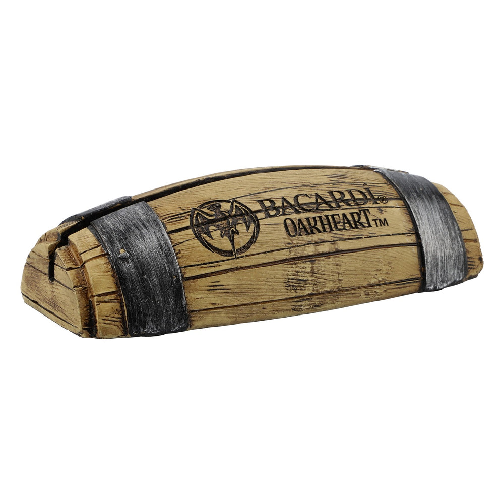 Bacardi Rum Oakheart card holder table display "Barrel"