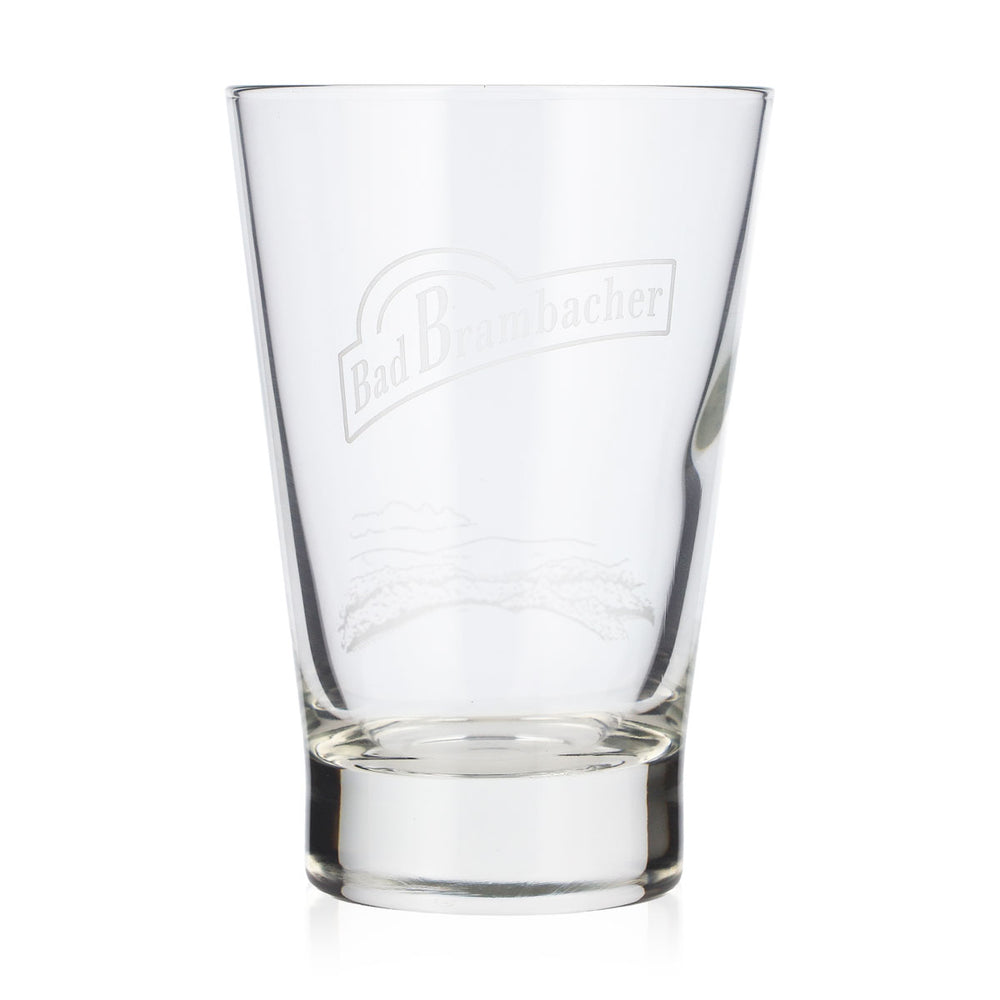 Bad Brambach Water Glass, 0.23 L, white logo, white engraving at the bottom, soda glass