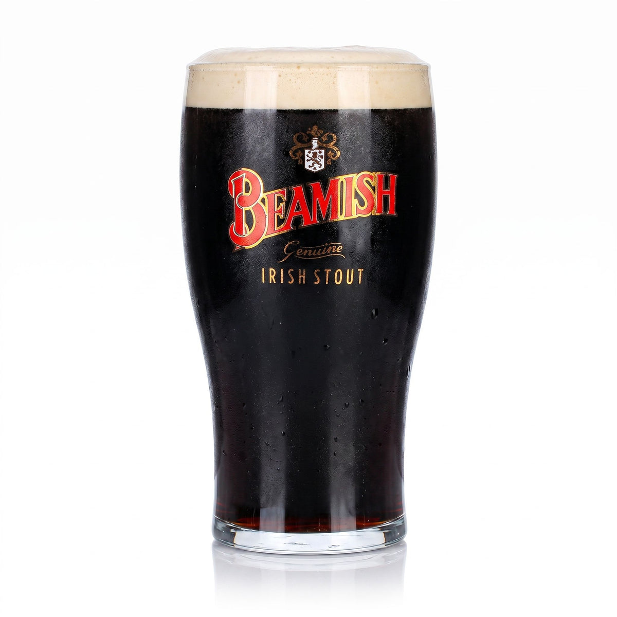 Beamish Beer Glass, 0.5 L Mug, Irish Stout Coat of Arms Logo