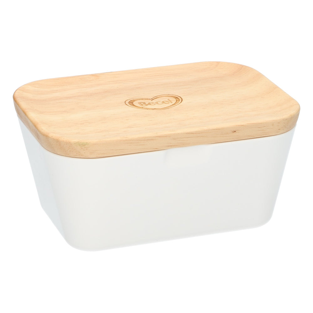 Becel butter dish margarine tin 250g real wood lid kitchen accessories storage