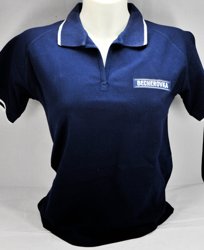 Becherovka Vodka Polo Shirt Waiter Shirt Clothing Men Size S, Blue