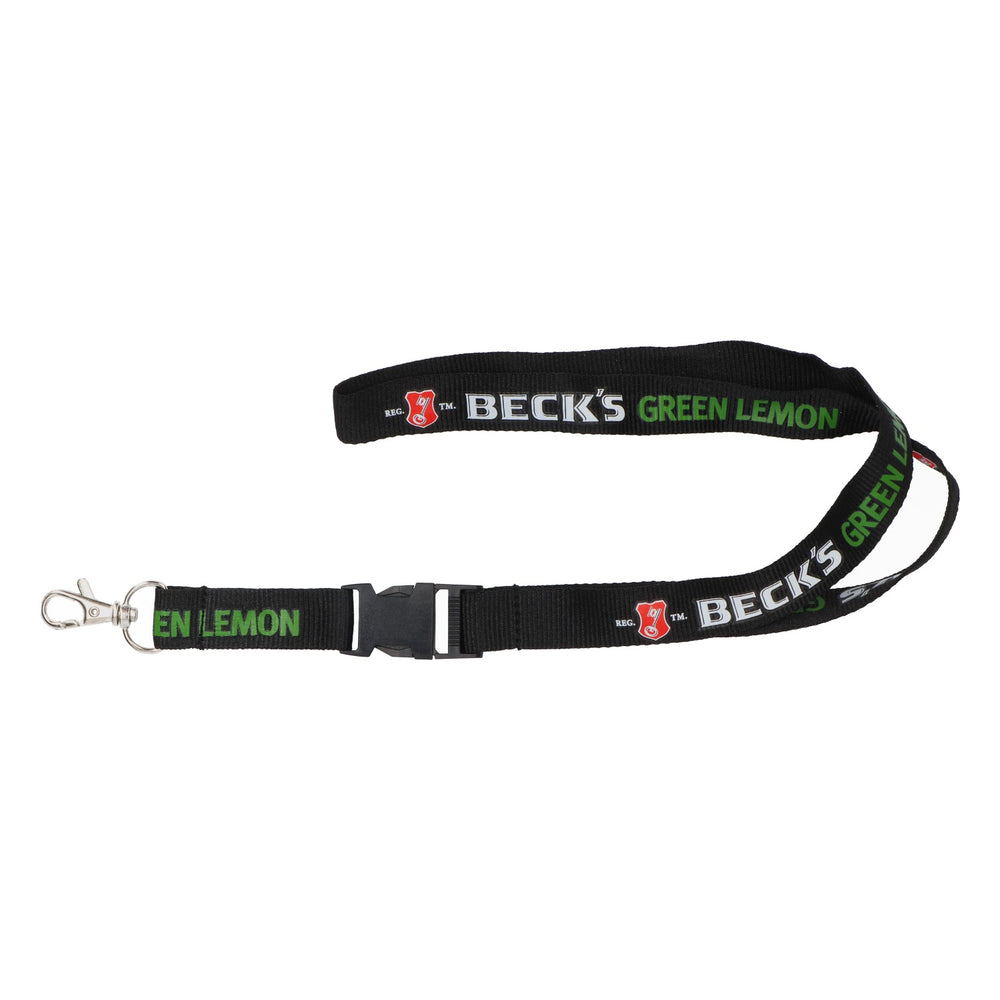Becks Beer Keyring Lanyard Green Lemon Black