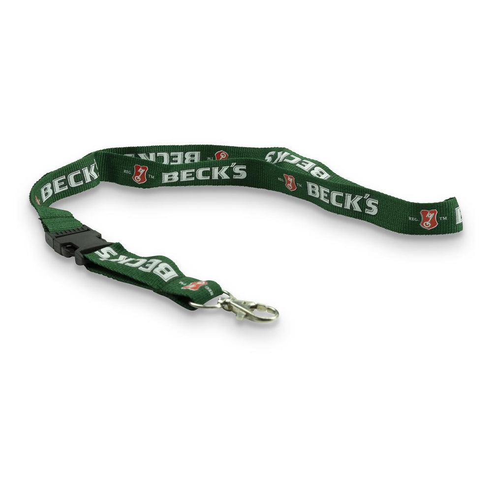 Becks Beer Lanyard Green Carabiner Lanyard Batch Holder Accessory