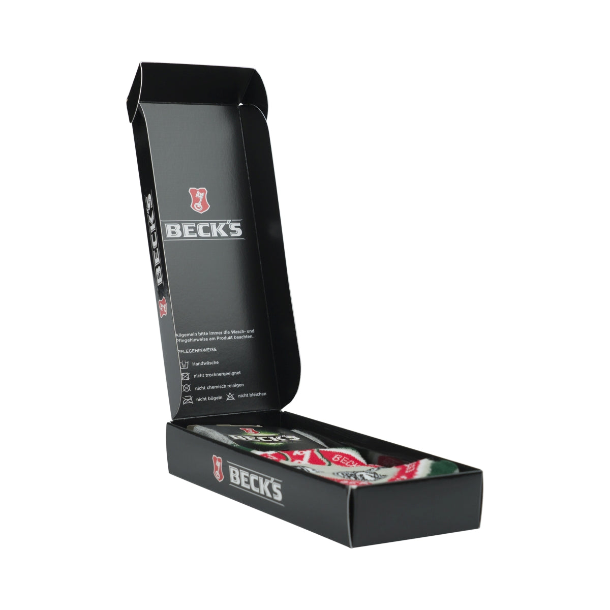 3x Becks Beer Socks Size 42-46 Stockings Retro Party Leisure Gray Pattern Logo – View 5