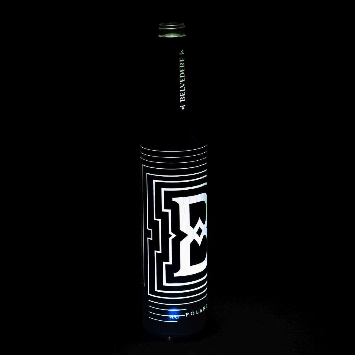 Belvedere Vodka Bottle 1.75L EMPTY LED Blue "B" Edition Used Craft Lamp – View 5
